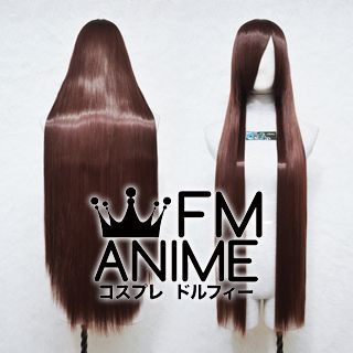 100cm Medium Length Straight Chocolate Reddish Brown Cosplay Wig
