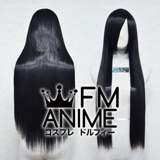 80cm Medium Length Straight Black Cosplay Wig