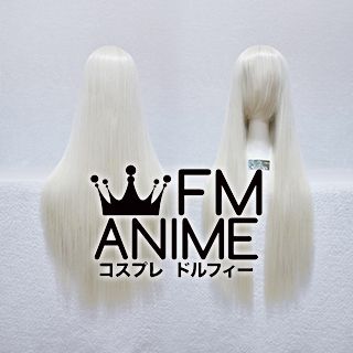 80cm Medium Length Straight Mixed Light Gold Cosplay Wig