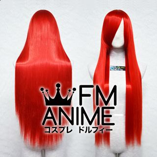 80cm Medium Length Straight Red Cosplay Wig