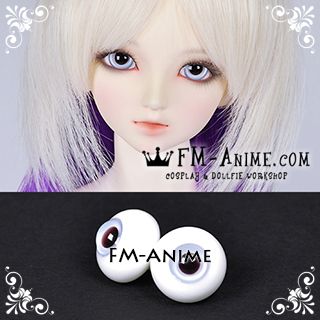 14mm / 16mm / 18mm Mist Blue & Black Pupil BJD Dolls Glass Eyes Eyeballs Accessories