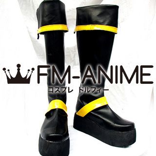 D.Gray-man Yu Kanda Cosplay Shoes Boots (Black & Yellow)