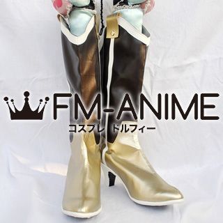 Puella Magi Madoka Magica Mami Tomoe Cosplay Shoes Boots (Gold)