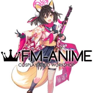 Blue Archive Kuda Izuna Kimono Cosplay Costume Ears Tail Halo Headdress