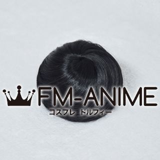 Black Bun Wig Round Hair Loop Wig Drawstring Bun Hair Extensions Clip-on Hairpiece