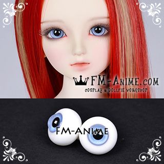 16mm Light Sapphire Blue Spiral & Black Pupil BJD Dolls Glass Eyes Eyeballs Accessories