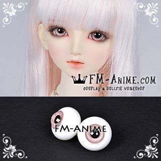 16mm Light Pink Spiral & Black Pupil BJD Dolls Glass Eyes Eyeballs Accessories (Slight Flaws)