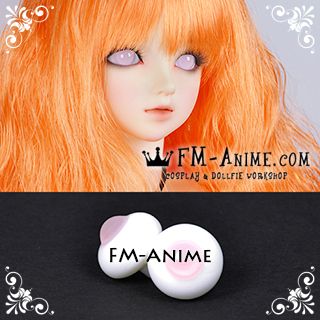 16mm Light Mist Pink Solid Color BJD Dolls Glass Eyes Eyeballs Accessories