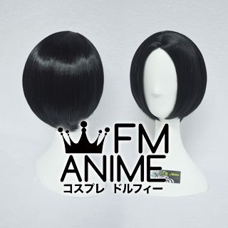 Bang Central Parting Style Short Straight Black Cosplay Wig