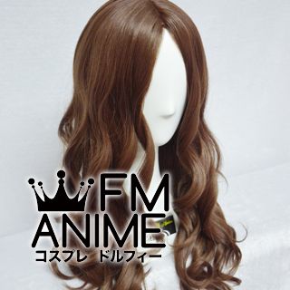Bang Central Parting Style 55cm Medium Length Wavy Chocolate Brown Cosplay Wig