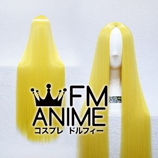 Bang Central Parting Style 100cm Long Length Straight Mixed Yellow Cosplay Wig