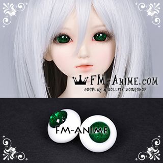 18mm Emerald Green Shiny Solid Color BJD Dolls Glass Eyes Eyeballs Accessories