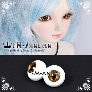 14mm / 18mm Shiny Golden Color & Black Cat Eyes Pupil BJD Dolls Glass Eyes Eyeballs Accessories