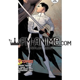 DC Comics Damian Wayne Black White Suit Cosplay Costume