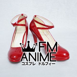 Red Belt Buckle Matt Patent Leather Classic High Heeled Shoes (22-26.5cm)