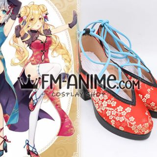 Date A Live Mukuro Hoshimiya Red Cheongsam Cosplay Shoes