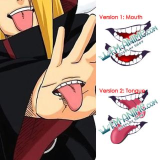 Ninja Anime Deidara Mouth Cosplay Temporary Tattoo Stickers (A Pair)