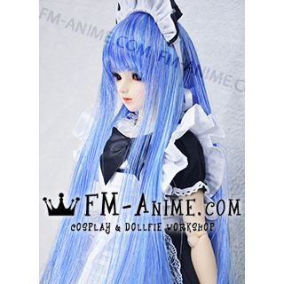 Long Straight Neat Bangs Dark Alice Blue BJD Dolls Wig