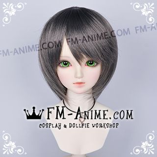 Short Straight Smoky Gray BJD Dolls Wig