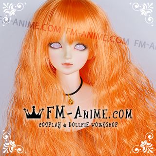 Long Mermaid Curly Hairstyle Light Orange BJD Dolls Wig