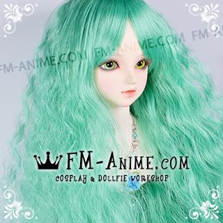 Long Mermaid Curly Hairstyle Azure Green BJD Dolls Wig