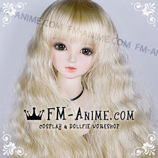 Long Mermaid Curly Hairstyle Light Gold BJD Dolls Wig