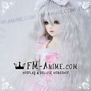 Long Mermaid Curly Hairstyle Metal Gray BJD Dolls Wig