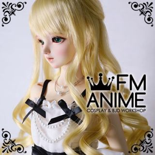 Medium Length Wavy Half Ponytail Hairstyle Prince Gold BJD Dolls Wig