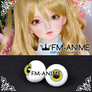 16mm Blue Orange Yellow Stripe & Black Pupil BJD Dolls Glass Eyes Eyeballs Accessories