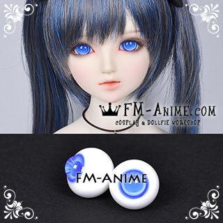 16mm Light Royal Blue Spiral & Blue Pupil BJD Dolls Glass Eyes Eyeballs Accessories