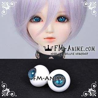 16mm Space Blue Gold Spiral & Shiny Pupil BJD Dolls Glass Eyes Eyeballs Accessories