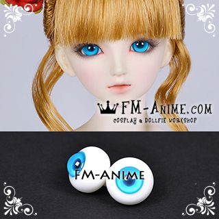 16mm Water Blue & Dark Blue Pupil BJD Dolls Glass Eyes Eyeballs Accessories