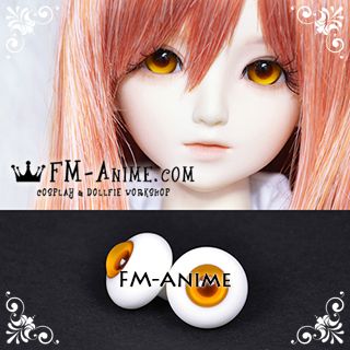 18mm Orange & Brown Pupil BJD Dolls Glass Eyes Eyeballs Accessories