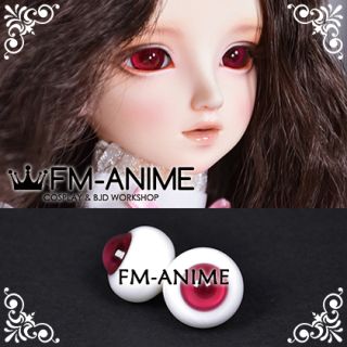 16mm Wine Red & Dark Red Pupil BJD Dolls Glass Eyes Eyeballs Accessories