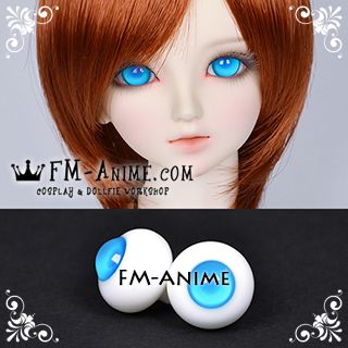16mm Water Blue & Blue Pupil BJD Dolls Glass Eyes Eyeballs Accessories
