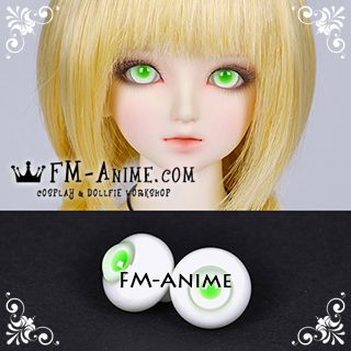 16mm Light Green & Bright Green Pupil BJD Dolls Glass Eyes Eyeballs Accessories
