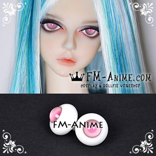 16mm Light Pink & Pink Pupil BJD Dolls Glass Eyes Eyeballs Accessories
