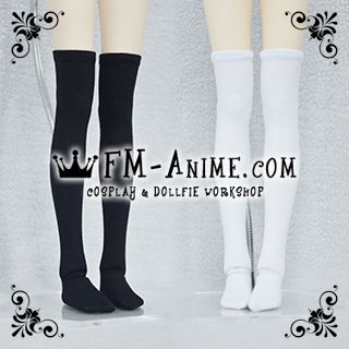 Black / White Over Knee Thigh High Socks Dollfie BJD SD MSD YOSD DD