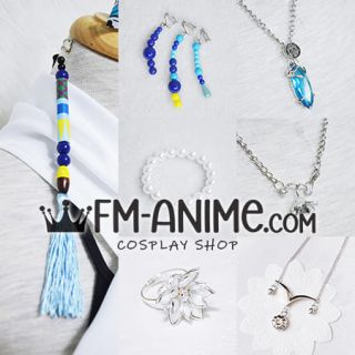 Final Fantasy X Yuna Bracelet Flower Ring Necklace Earrings Cosplay Accessories Props