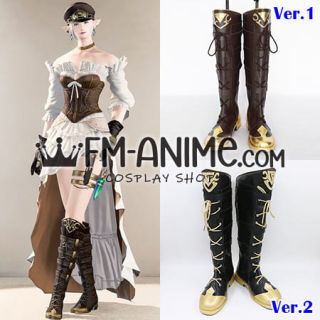 Final Fantasy XIV 480HQ Gear Neo Ishgardian Boots of Aiming Cosplay Shoes Boots