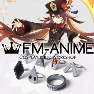 Genshin Impact Hu Tao Rings Set Adjustable Cosplay Accessories Props (7 pcs)