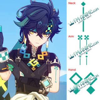 Genshin Impact Kinich Cosplay Temporary Tattoo Stickers