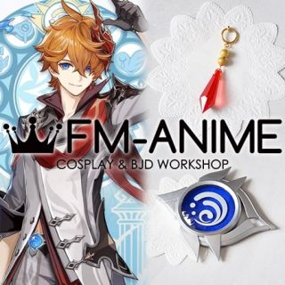 Genshin Impact Tartaglia Ajax Snezhnaya Vision Earring Mask Cosplay Prop Accessories