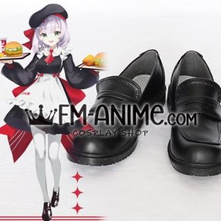 Genshin Impact x KFC Noelle Cosplay Black PU Leather Classic School Students Uniform Shoes