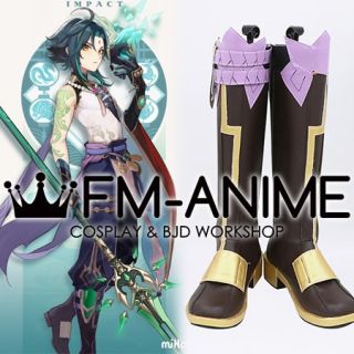 Genshin Impact Xiao Brown Ver. Cosplay Shoes Boots