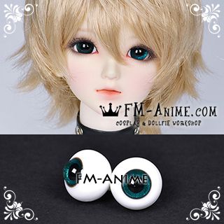 16mm Peacock Green Shiny & Black Pupil BJD Dolls Glass Eyes Eyeballs Accessories