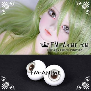 16mm Light Gray & Dark Brown Pupil BJD Dolls Glass Eyes Eyeballs Accessories