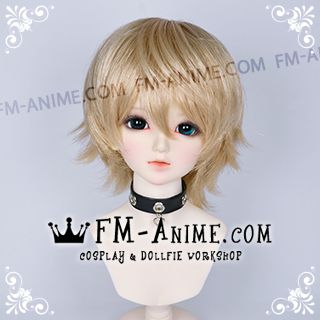 Short Layered Wheat Gold BJD Dolls Wig