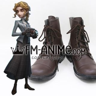 Identity V Reporter Alice DeRoss Cosplay Shoes Classic Dark Brown Lace-up Boots