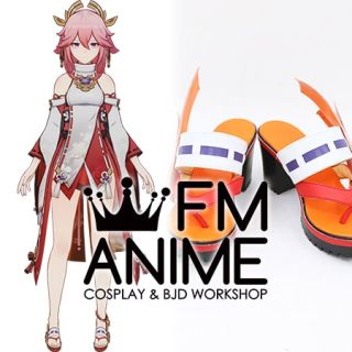 Genshin Impact Yae Miko Orange Cosplay Shoes